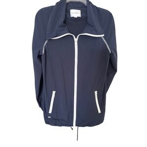 Women's Lacoste Sport Devanley Lightweight Track Jacket size 36 small Navy White